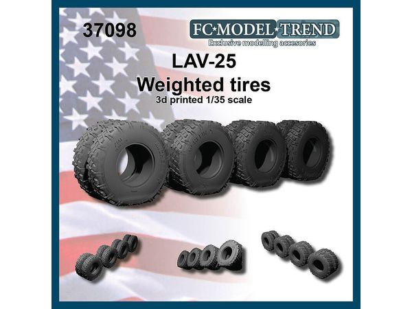 Current Use USA LAV-25 Armored Personnel Carrier Self-weight Deformation Tire Wheel (8pcs)