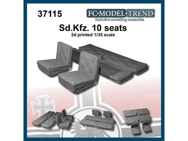 WWII German Sd.Kfz.10 Demark 1t Half-track Seat (for 1 car)