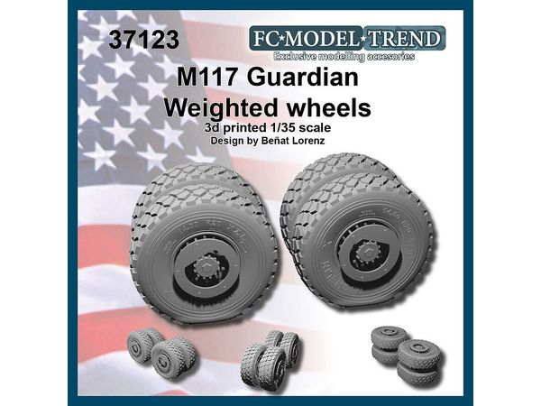 Current Use USA M117 Guardian Armored Security Vehicle Self-weight Deformation Tire Wheel (4pcs)