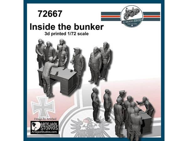 WWII German Underground Bunker Command Post Figure & Accessory Set (8 Figures)