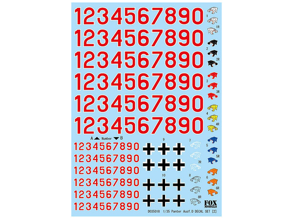 German Tank PANTHER Ausf.D Decal Set [2] Red (for Tamiya)