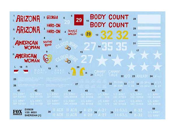 M551 Sheridan (Vietnam) Decal Set [1]