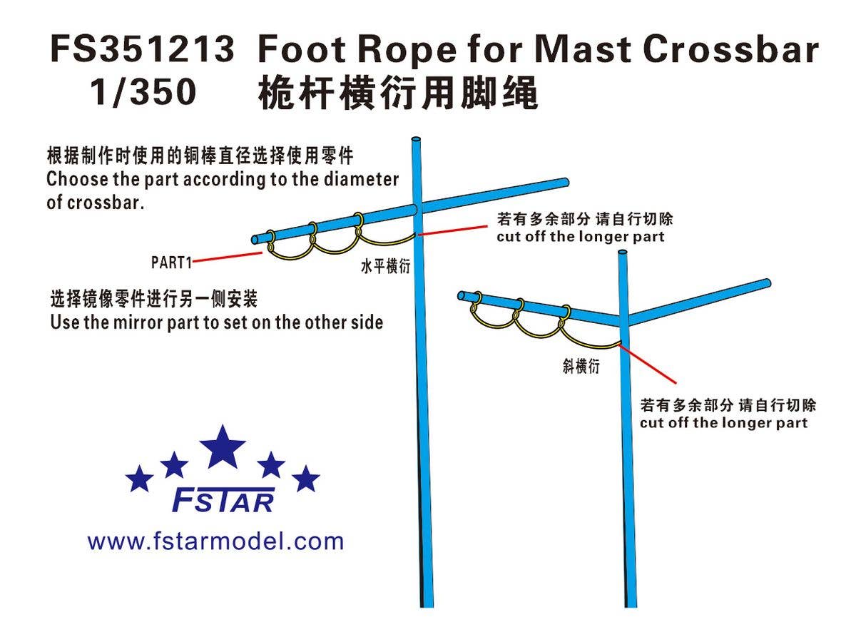 Foot Rope for Mast Crossbar