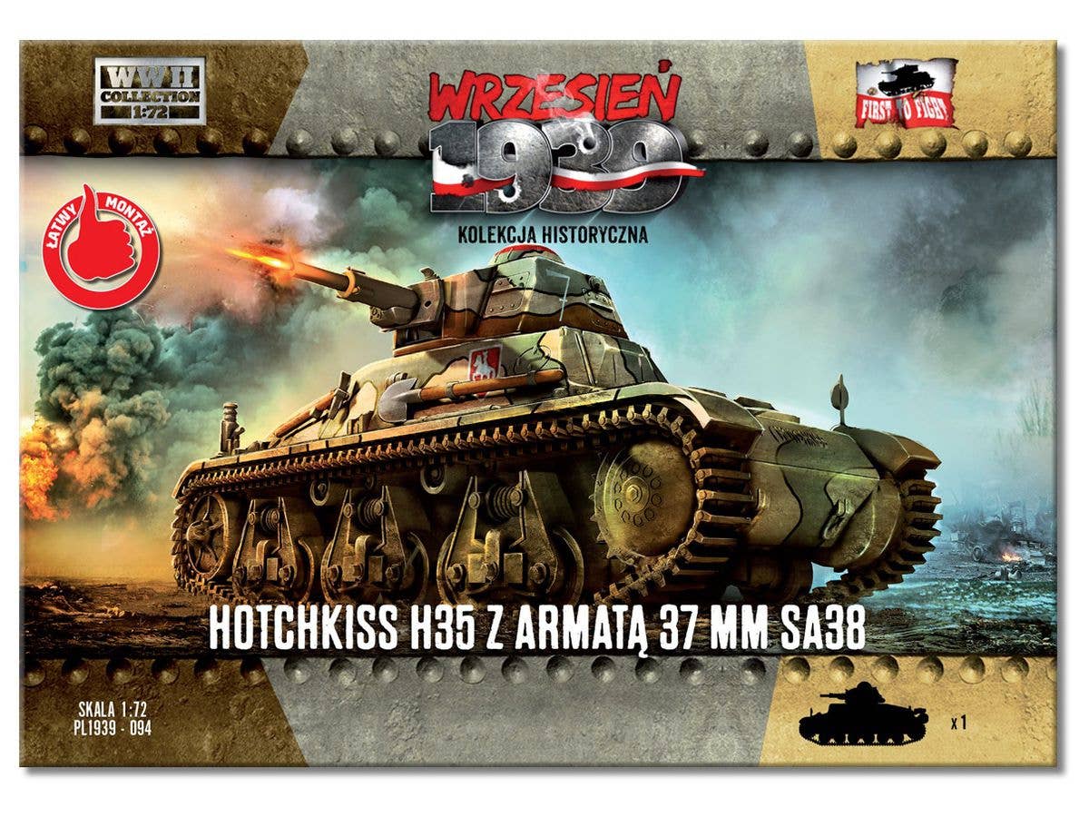 French Hotchkiss H-35 Light Tank 37mm SA38 Mounted Type