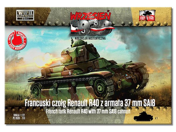 French Renault R40 light tank, equipped with 37mm SA18