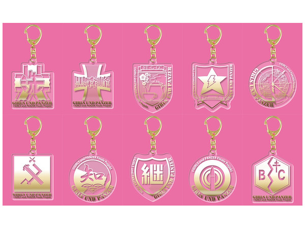 Girls und Panzer das Finale: Gold Line Acrylic Keychain: 1Box (10pcs)