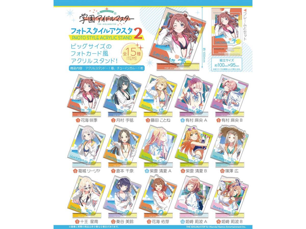 Gakuen Idolmaster Photo Style Acrylic Stand 2 1Box 15pcs
