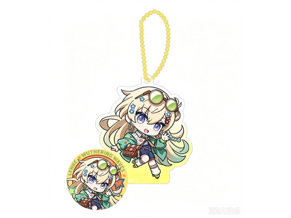 Wuthering Waves Letters From The Sea Series Set Of Chibi Character Style Acrylic Stand & Can Badge Lynae