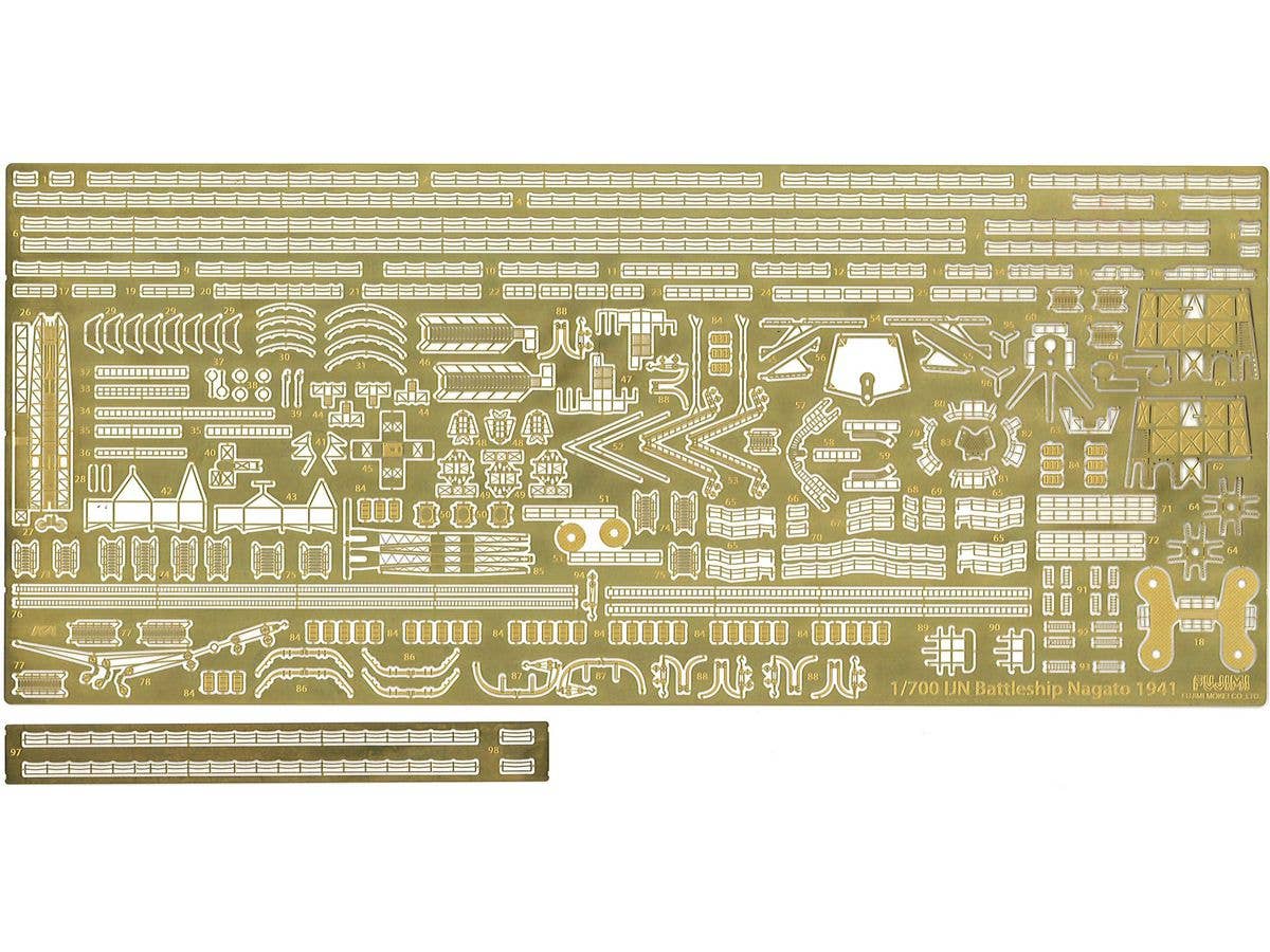 Photo-Etched Parts for Japanese battleship Nagato