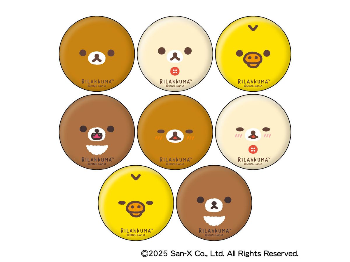 Rilakkuma: Face Muni Chara Badge 1Box 8Pcs