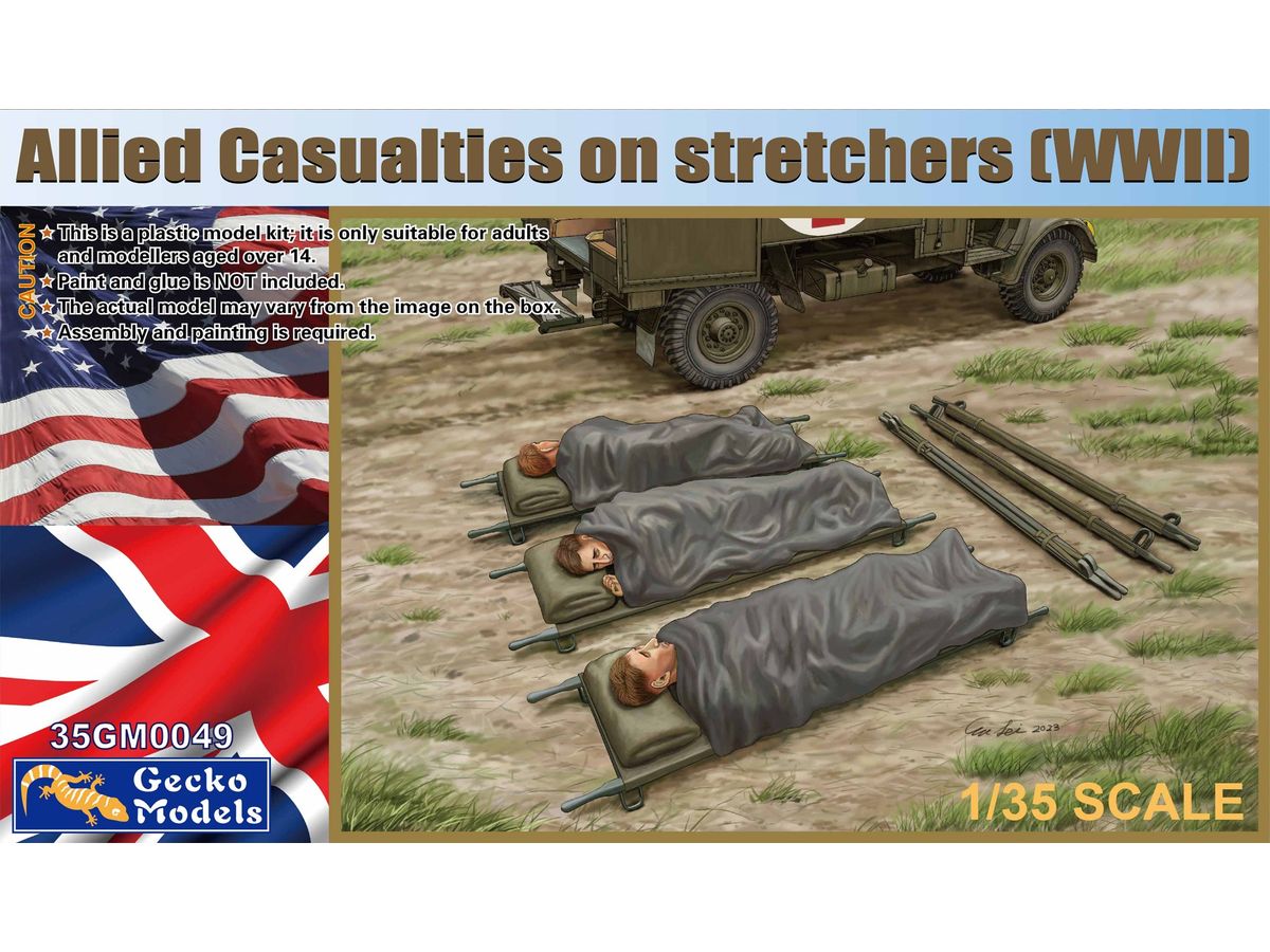 Allied Casualties on Stretchers (WWII)