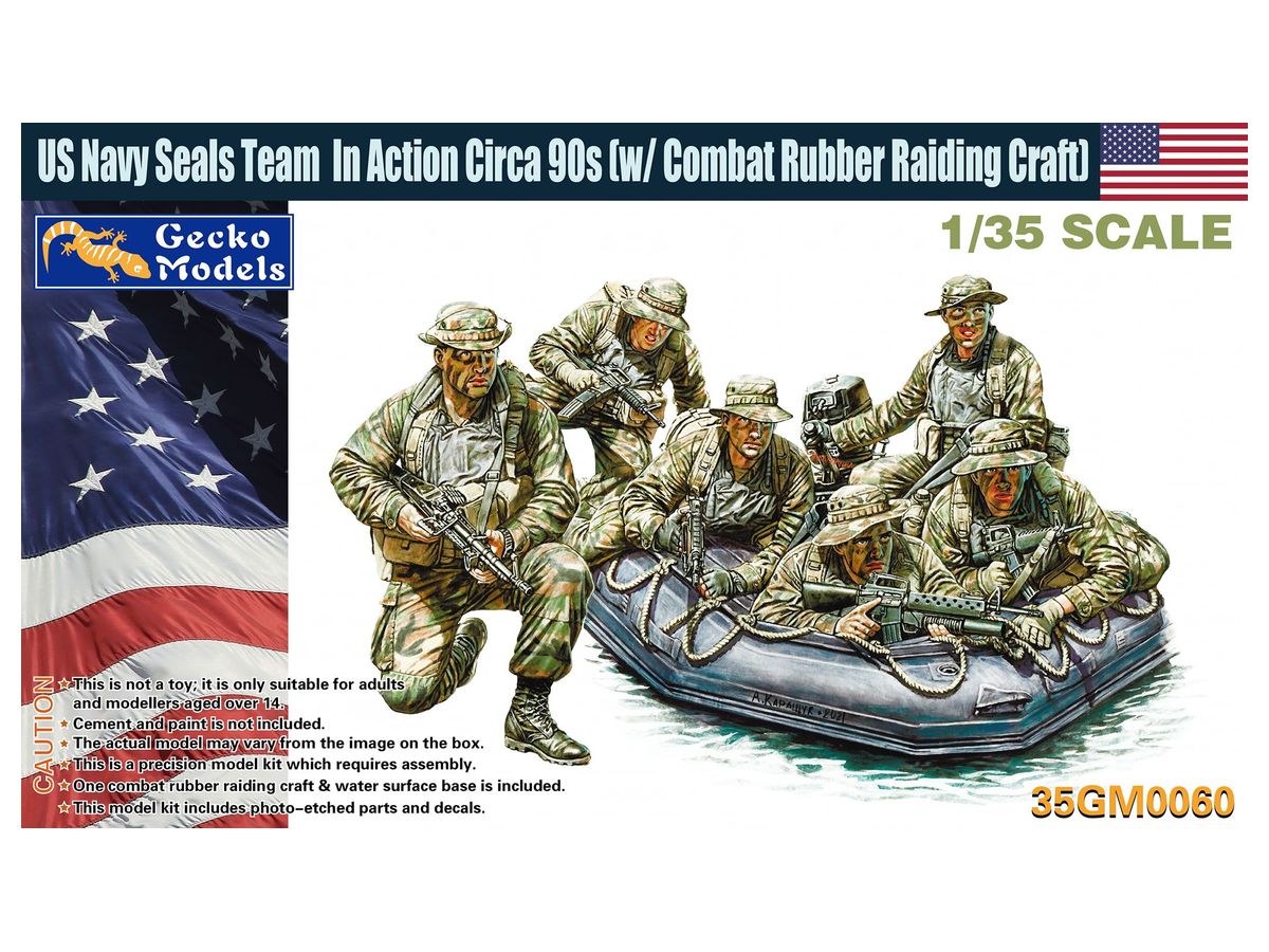 US Navy Seals Team In Action Circa 90s [w/Combat Rubber Raiding Craft]