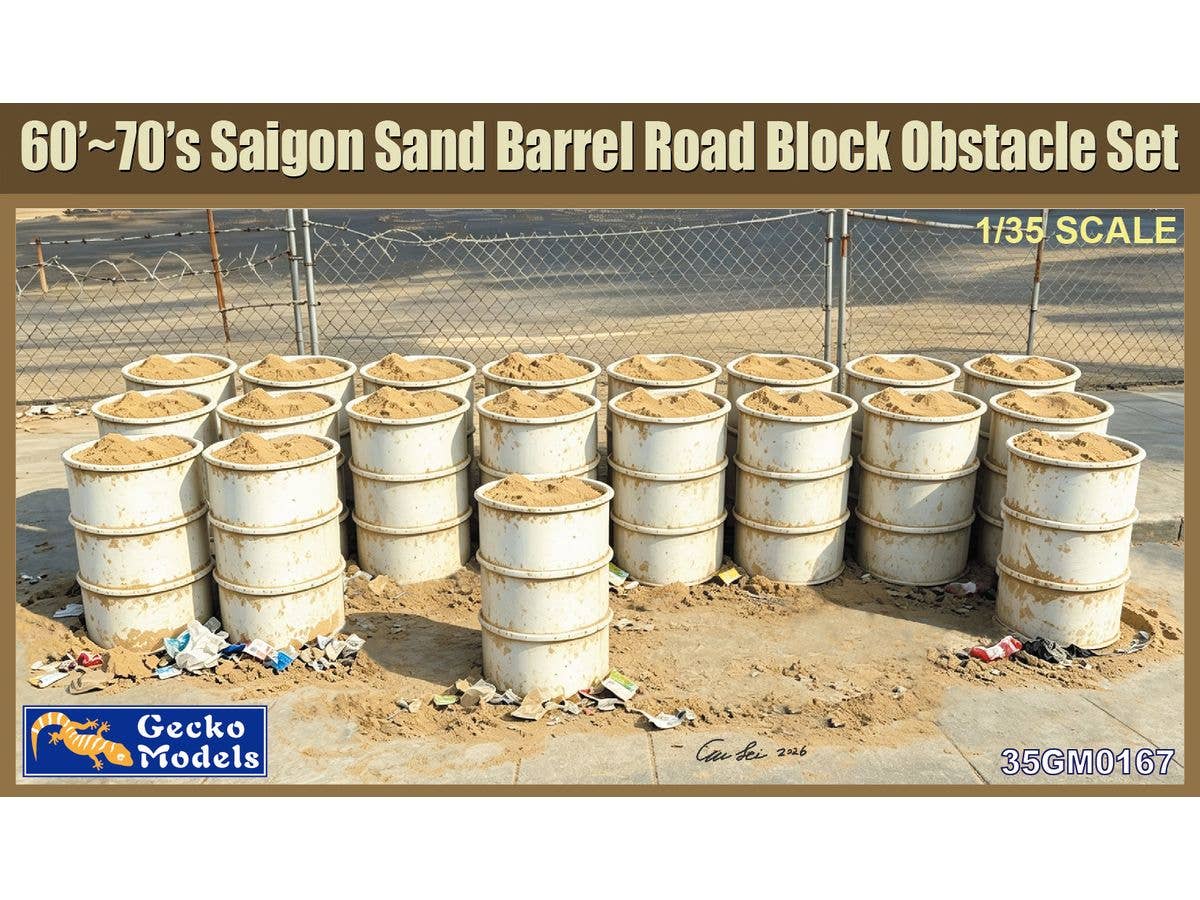 60's - 70's Saigon Sand Barrel Road Block Obstacle Set