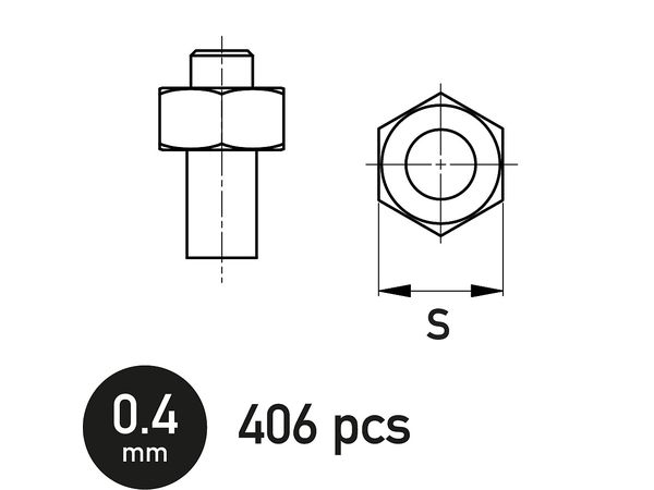 Hexagonal Nut 0.4 mm