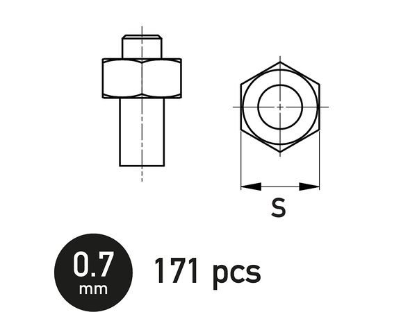 Hexagonal Nut 0.7 mm