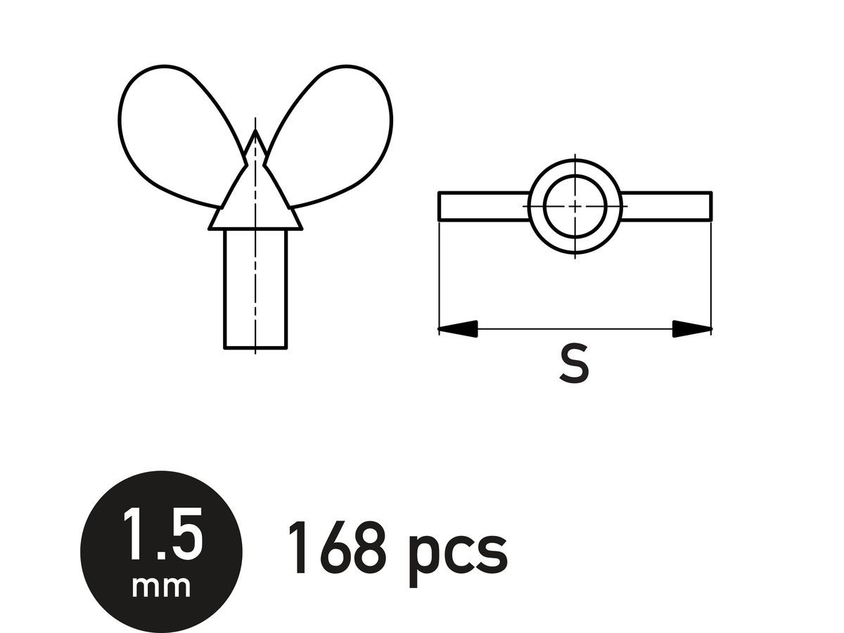 Butterfly Wing Bolt 1.5 mm