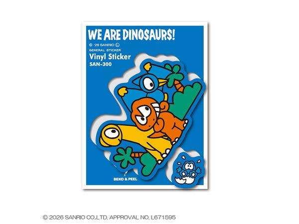 SAN-300 Sanrio Characters: Half-cut Sticker We are Dinosaurs!