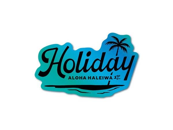 HHM-114 Haleiwa Happy Market Hologram Sticker Holiday