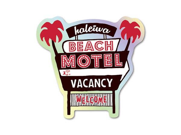 HHM-116 Haleiwa Happy Market Hologram Sticker BEACH MOTEL