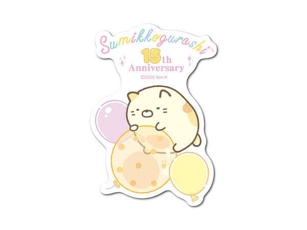 SU15-04 Sumikko Gurashi 15th Anniversary Die-cut Sticker Neko