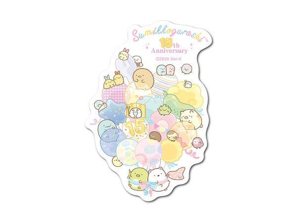 SU15-06 Sumikko Gurashi 15th Anniversary Die-cut Sticker Commemorative Art 01