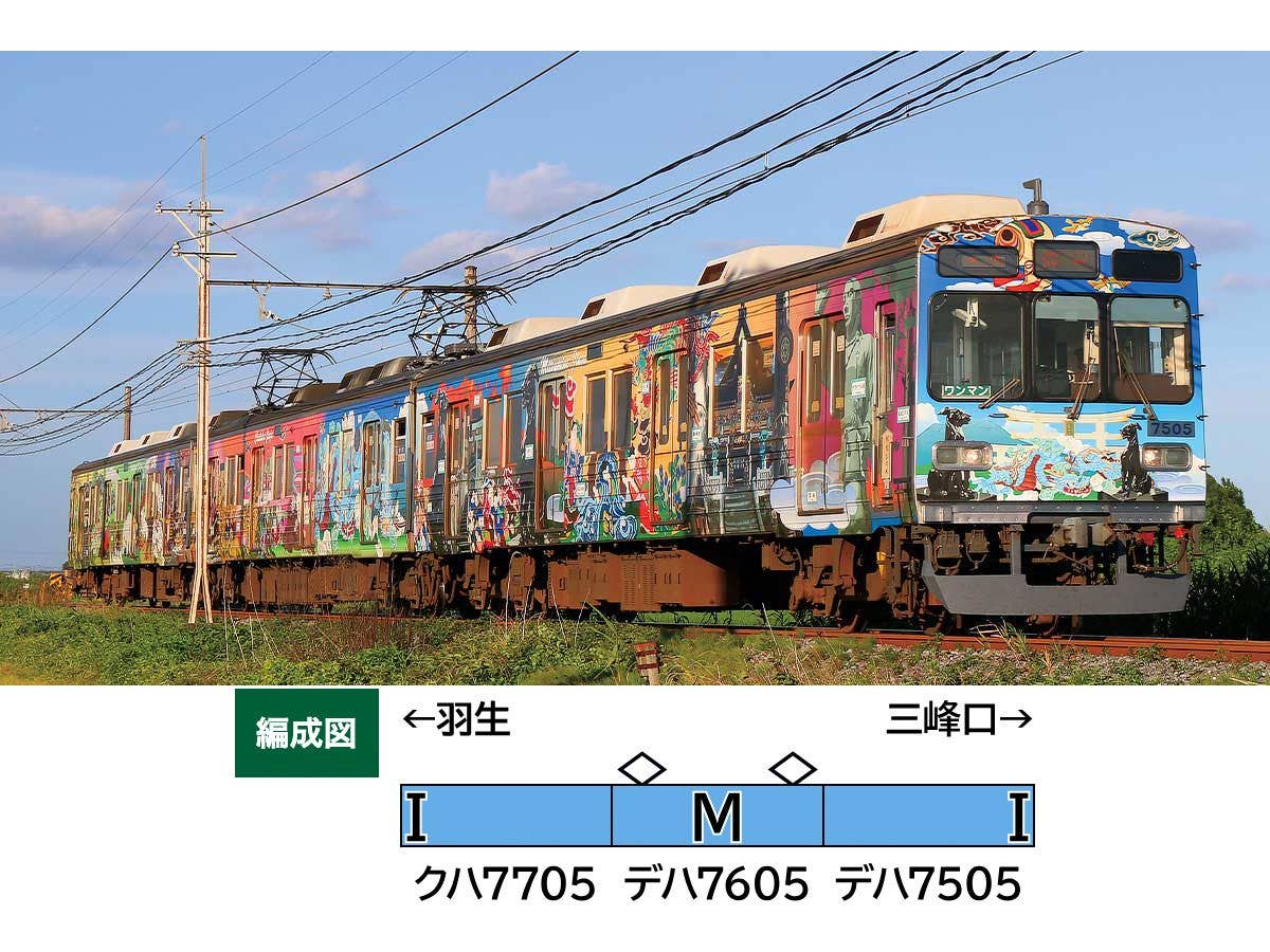 Chichibu Railway 7500 Series (Chichibu Sansha Train) 3-Car Set (With Motor)