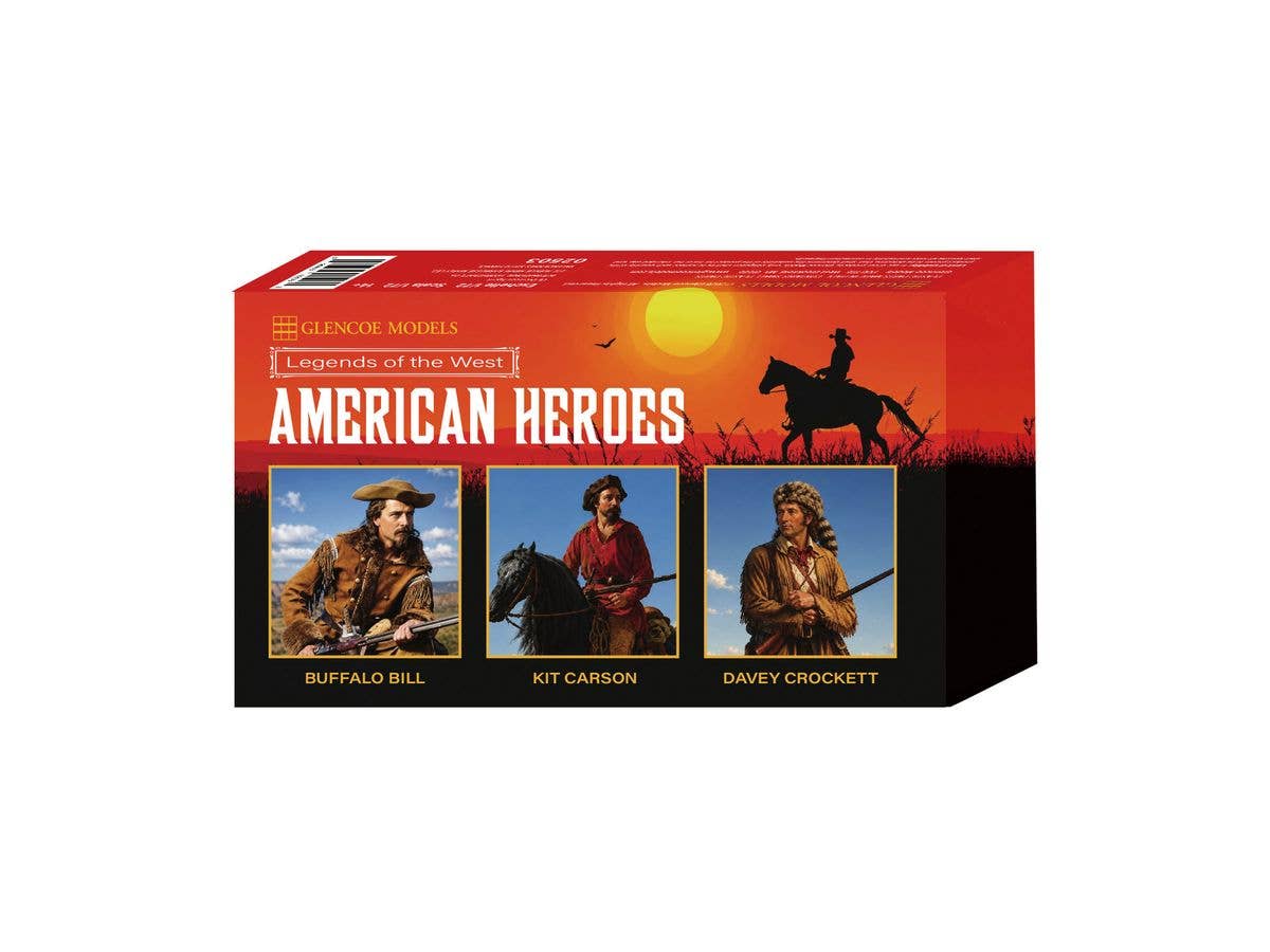 Western Heroes Set: Buffalo Bill & Kit Carson & David Crockett