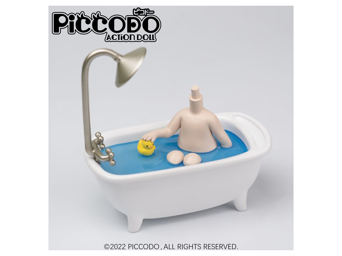 PICCODO Action Doll Diorama Head Stand Bathtub Doll White