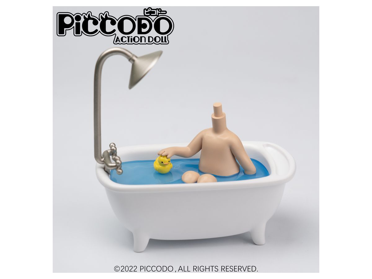 PICCODO Action Doll Diorama Head Stand Bathtub Natural