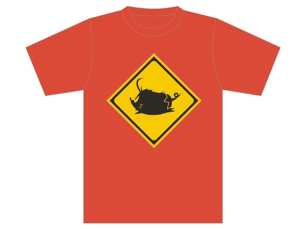 Gurren Lagann: Sign T-shirt Boota Caution Running-out Deep Orange XL Size
