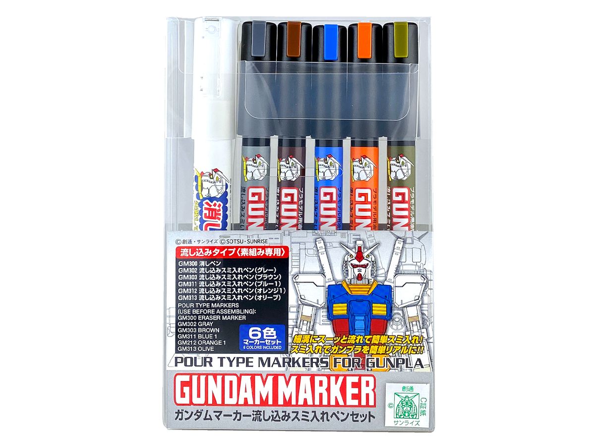 Gundam Marker Extra Thin Type for Panel Lines Set (Renewal)