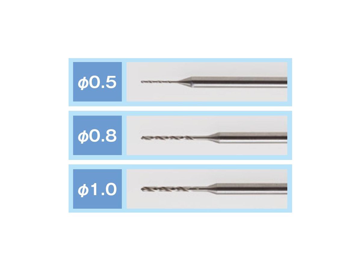 Mr. Small Diameter HSS Drill for Router 3 Type Set (0.5/0.8/1.0)