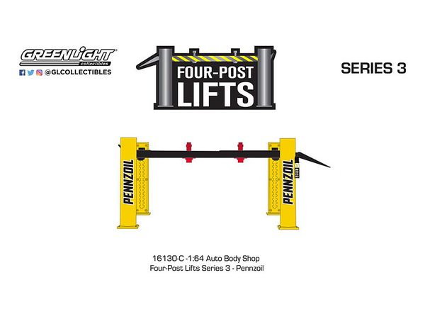 GreenLight Auto Body Shop - Four-Post Lifts Series 3 - Pennzoil