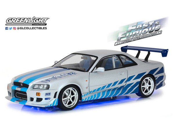 Artisan Collection - 2 Fast 2 Furious (2003) - 1999 Nissan Skyline GT-R (R34) Blue Neon LED