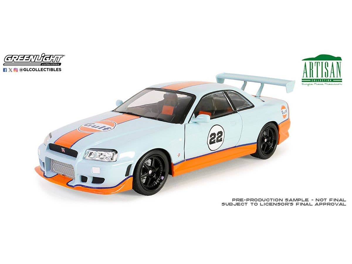 GreenLight Artisan Collection - 1999 Nissan Skyline GT-R (R34) - Gulf Oil