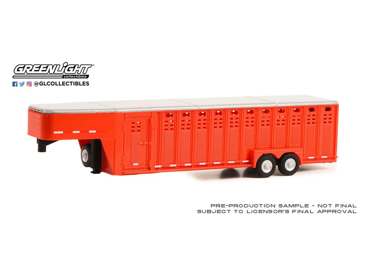 GreenLight Hitch & Tow Trailers - 26-Foot Vertical Three Hole Gooseneck Livestock Trailer - Red