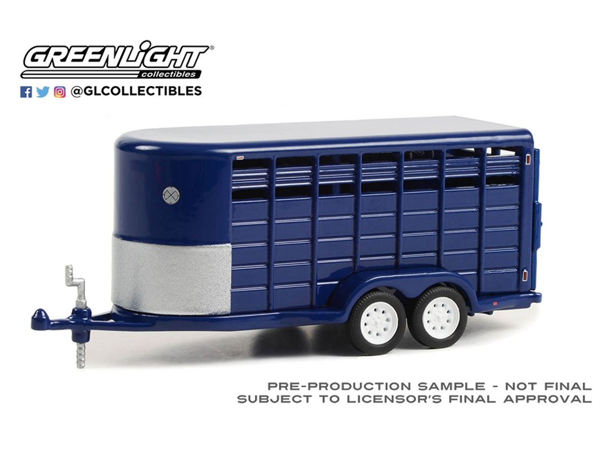 GreenLight Hitch & Tow Trailers - 14-Foot Livestock Trailer - Dark Blue