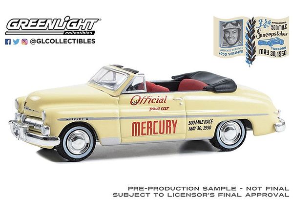 GreenLight 1950 Mercury Monterey Convertible Official Pace Car - 34th International 500 Mile Sweepstakes