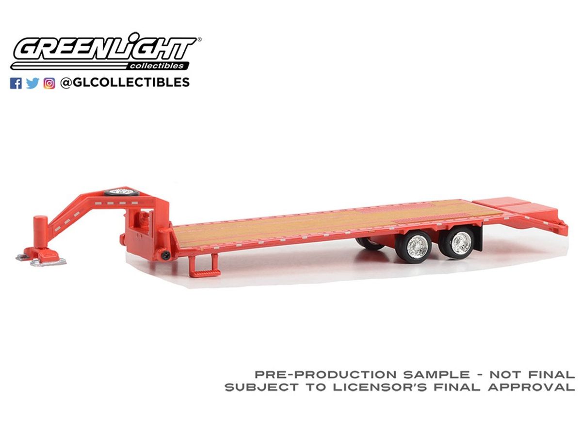 GreenLight Gooseneck Trailer - Red with Red and White Conspicuity Stripes
