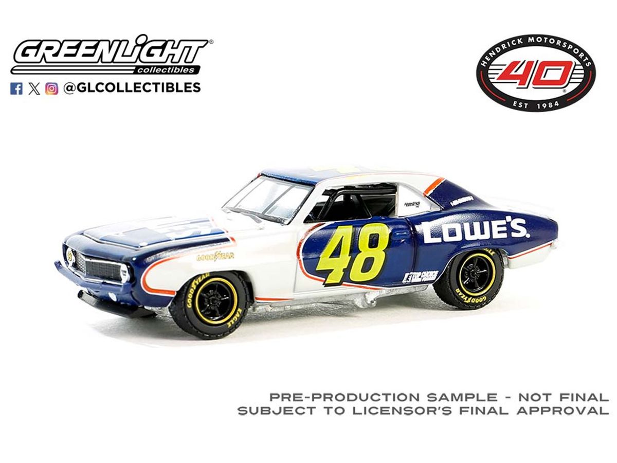 GreenLight 1969 Chevrolet Camaro - Jimmie Johnson / Hendrick Motorsports First Win Tribute - April 28, 2002 - San Bernardino County, CA