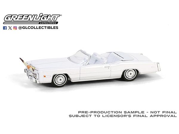 GreenLight 1976 Cadillac Eldorado Convertible White with Bull Horns Hood Ornament