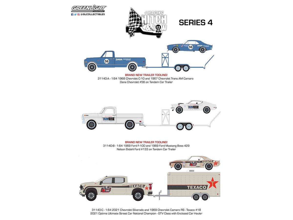 GreenLight Racing Hitch & Tow Series 4: 1Box (3pcs)