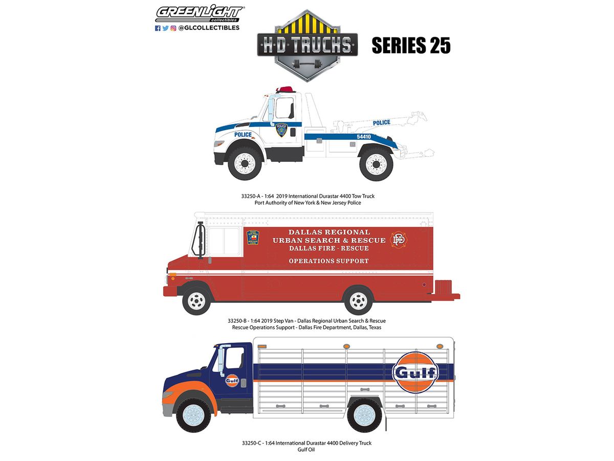 GreenLight H.D. Trucks Series 25 1Box 3pcs
