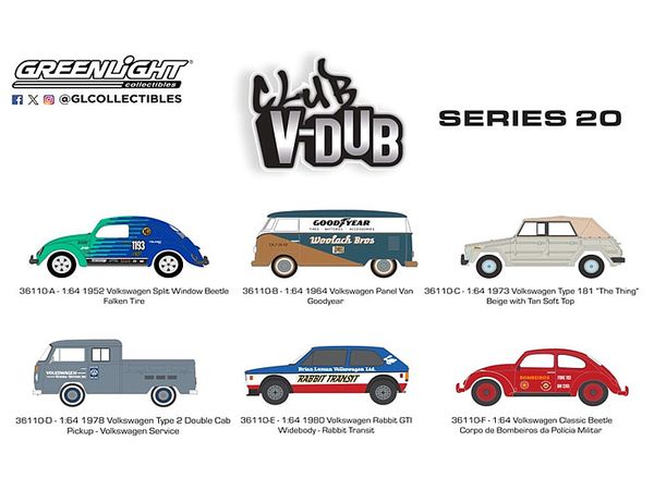 GreenLight Club Vee-Dub Series 20 1Box 6pcs