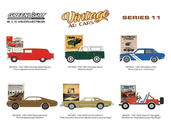 GreenLight Vintage Ad Cars Series 11 1Box 6pcs