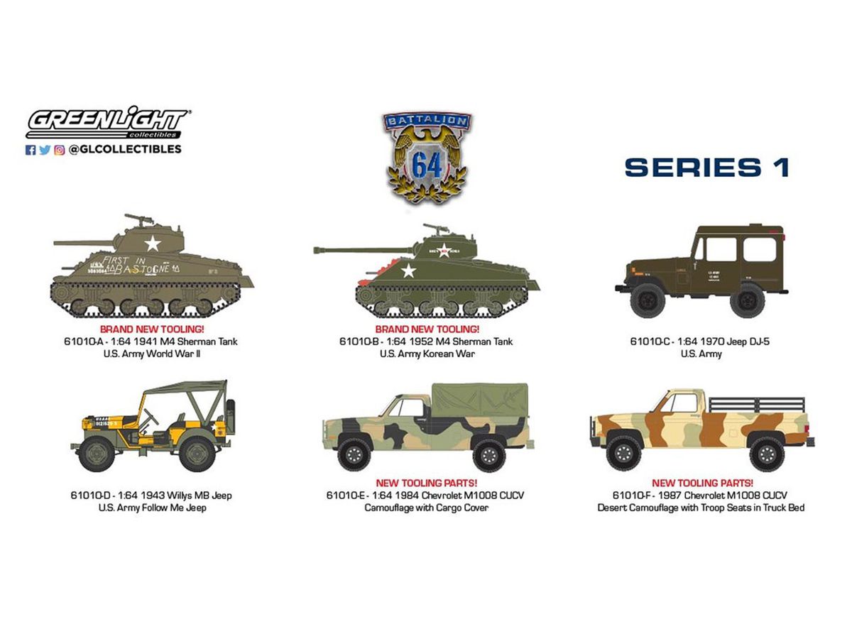 GreenLight Battalion 64 Series 1: 1Box (6pcs)