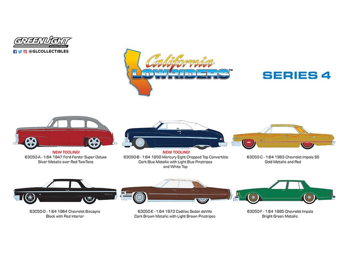 GreenLight California Lowriders Series 4 1BOX 6pcs