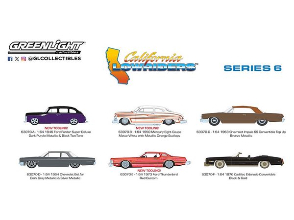 GreenLight California Lowriders Series 6 1Box 6psc