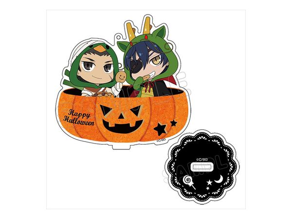 Gakuen Basara: Animarukko Pair Acrylic Keychain with Pedestal: Masamune & Kojuro Halloween Ver.