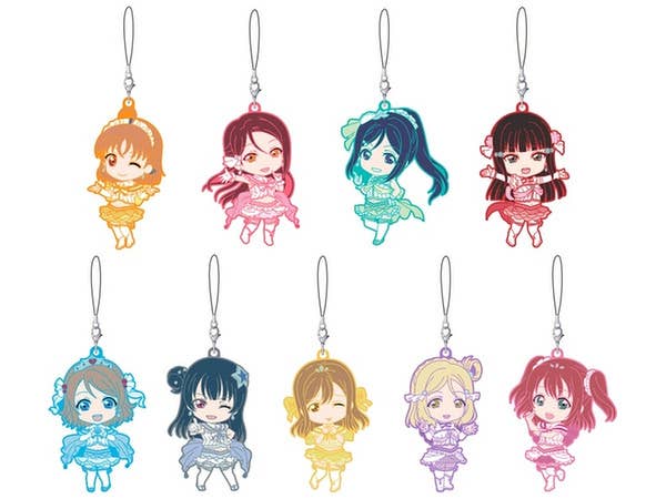 Nendoroid Plus Trading Rubber Charm Strap Love Live! Sunshine!!: Koi ni Naritai AQUARIUM Ver.: 1Box (9pcs)